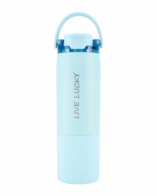Black Clover "Live Lucky" Blue Wellness Water Bottle - Glacier