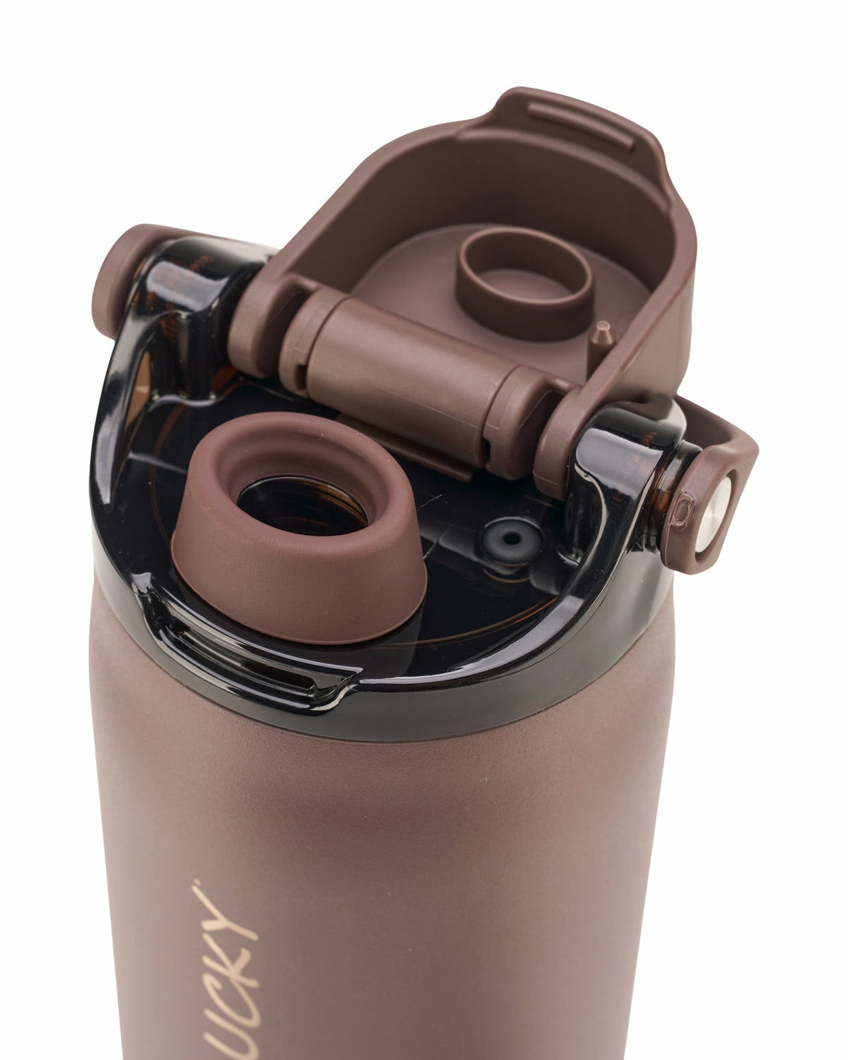 Black Clover "Live Lucky" Brown Wellness Water Bottle - Java