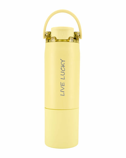 Black Clover "Live Lucky" Yellow Wellness Water Bottle - Prickly Pear