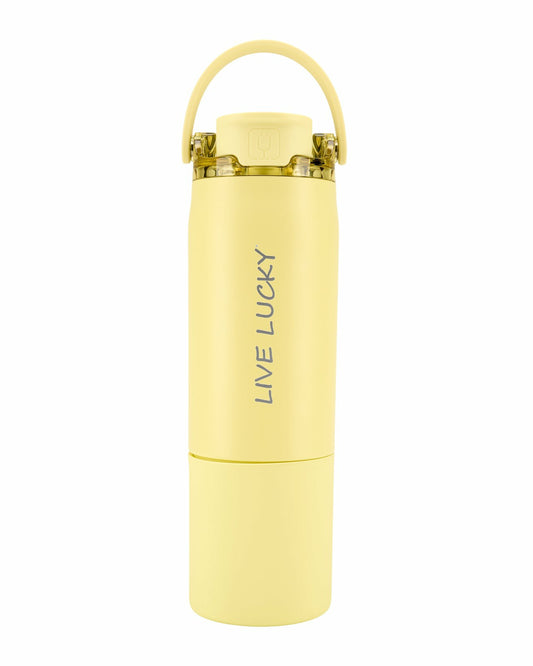 Black Clover "Live Lucky" Yellow Wellness Water Bottle - Prickly Pear