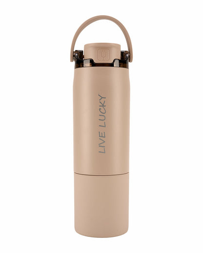 Black Clover "Live Lucky" Brown Wellness Water Bottle - Mocha