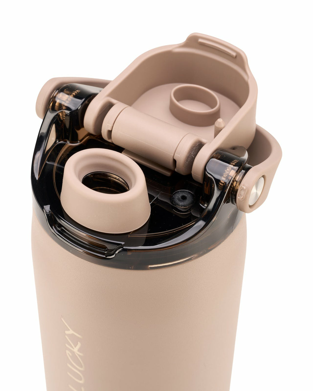 Black Clover "Live Lucky" Brown Wellness Water Bottle - Mocha