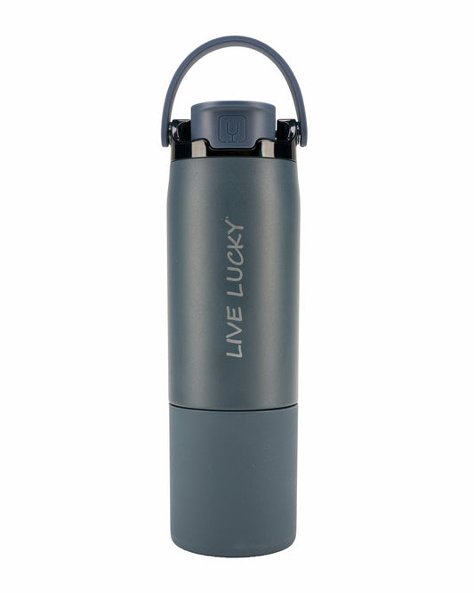 Black Clover "Live Lucky" Blue Wellness Water Bottle - Nightfall Blue
