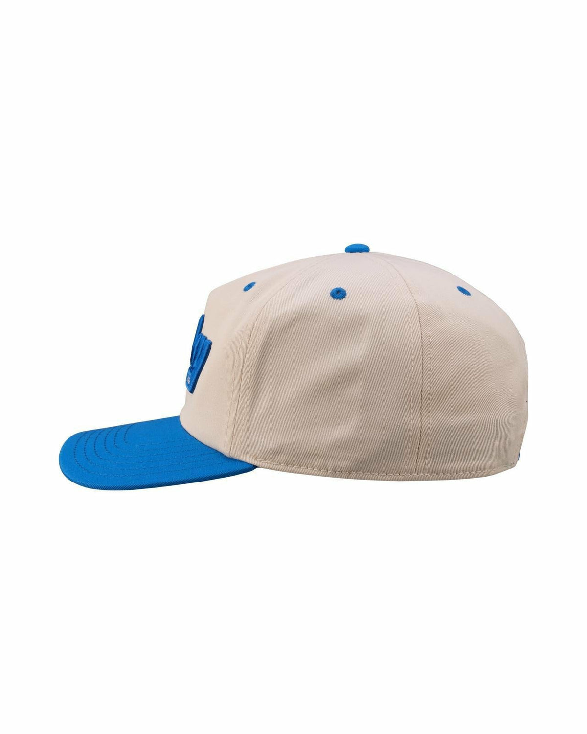 Black Clover Vintage-Inspired White Hat with Blue Brim