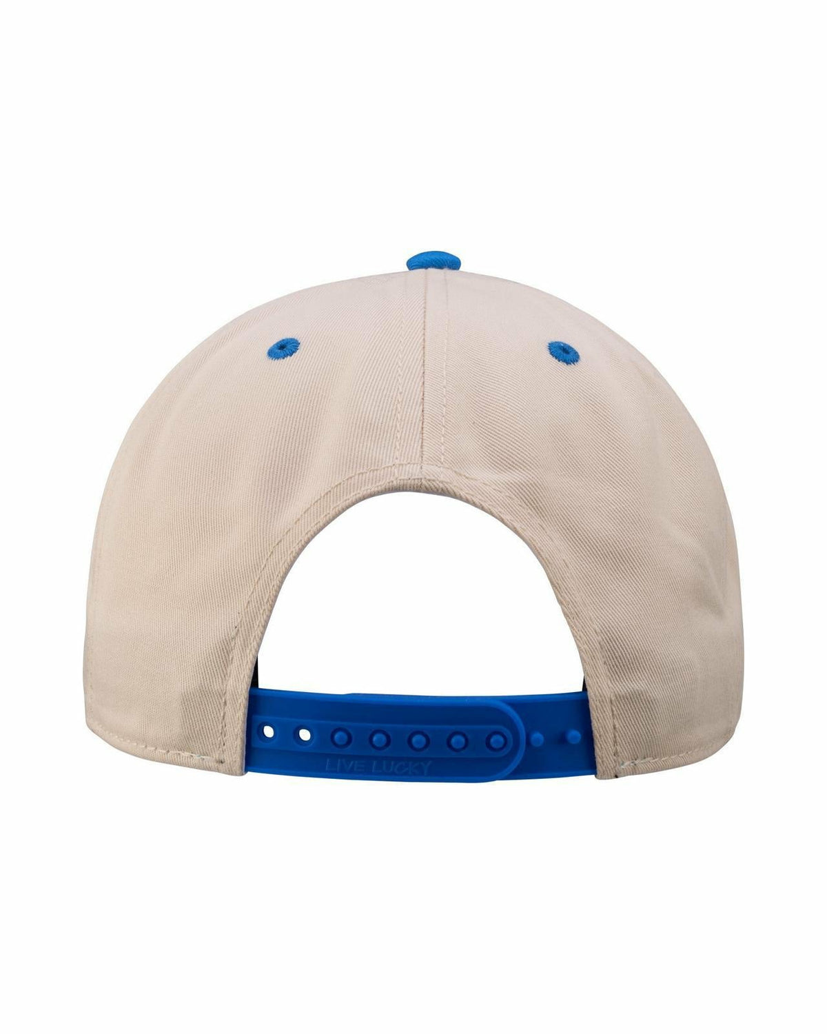 Black Clover Vintage-Inspired White Hat with Blue Brim