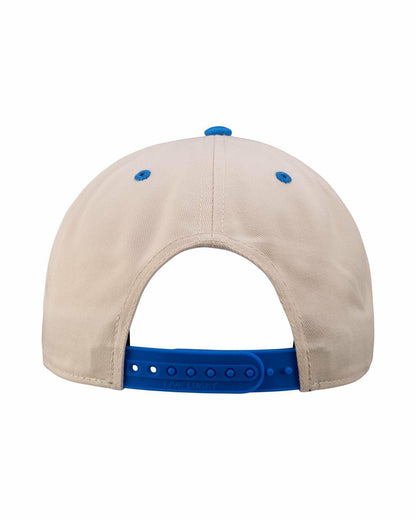 Black Clover Vintage-Inspired White Hat with Blue Brim