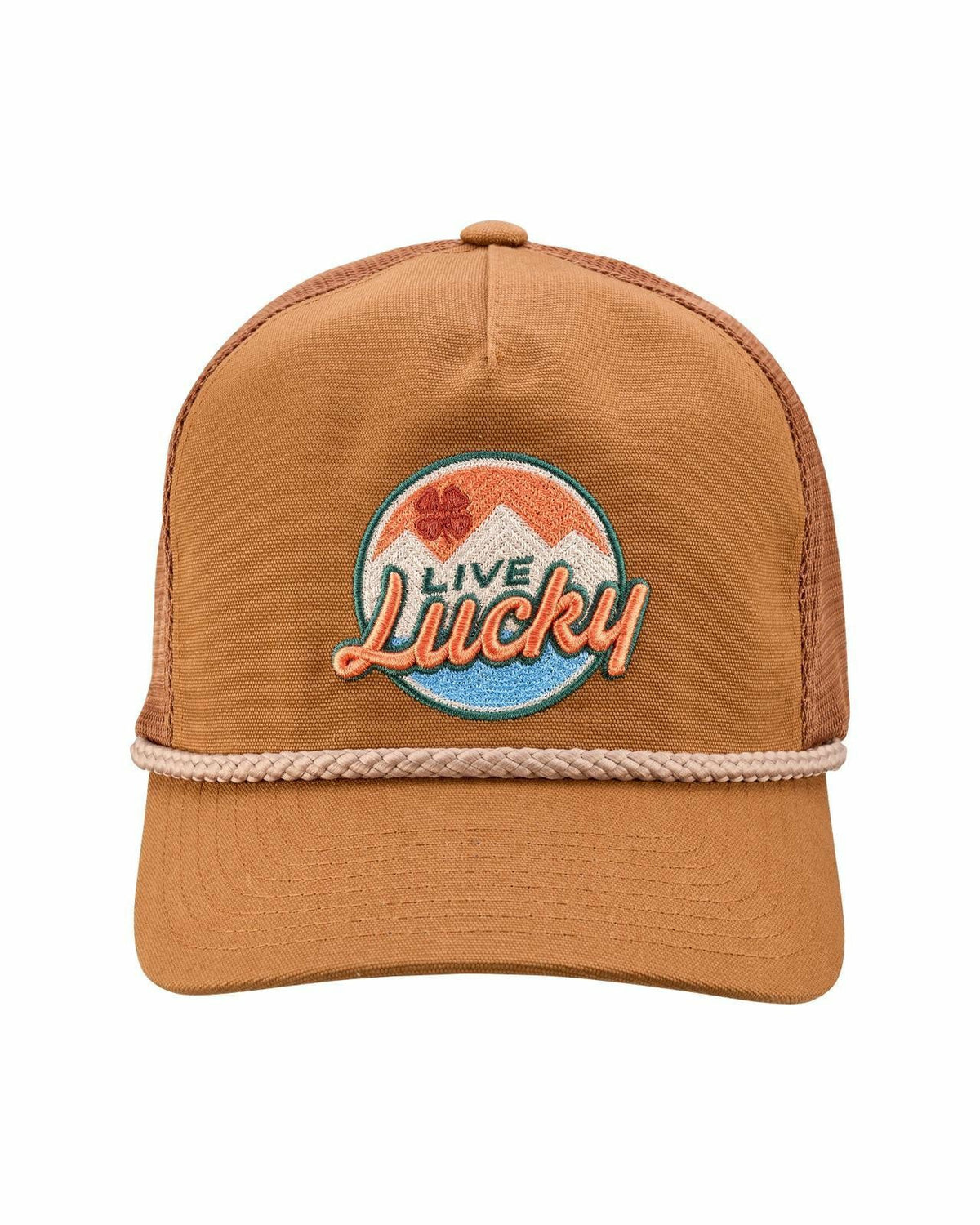 Black Clover Retro Brown Snapback with Brim Rope for Outdoor Style