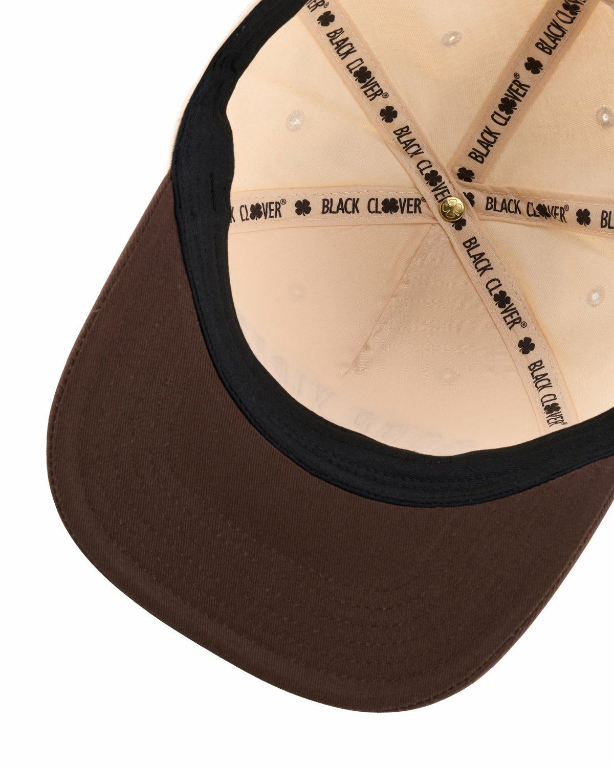 Black Clover Vintage-Inspired Tan Hat with Brown Brim