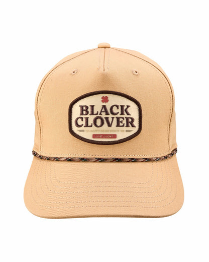 Black Clover Neutral Tan Golf Hat with Rope for Outdoor Style