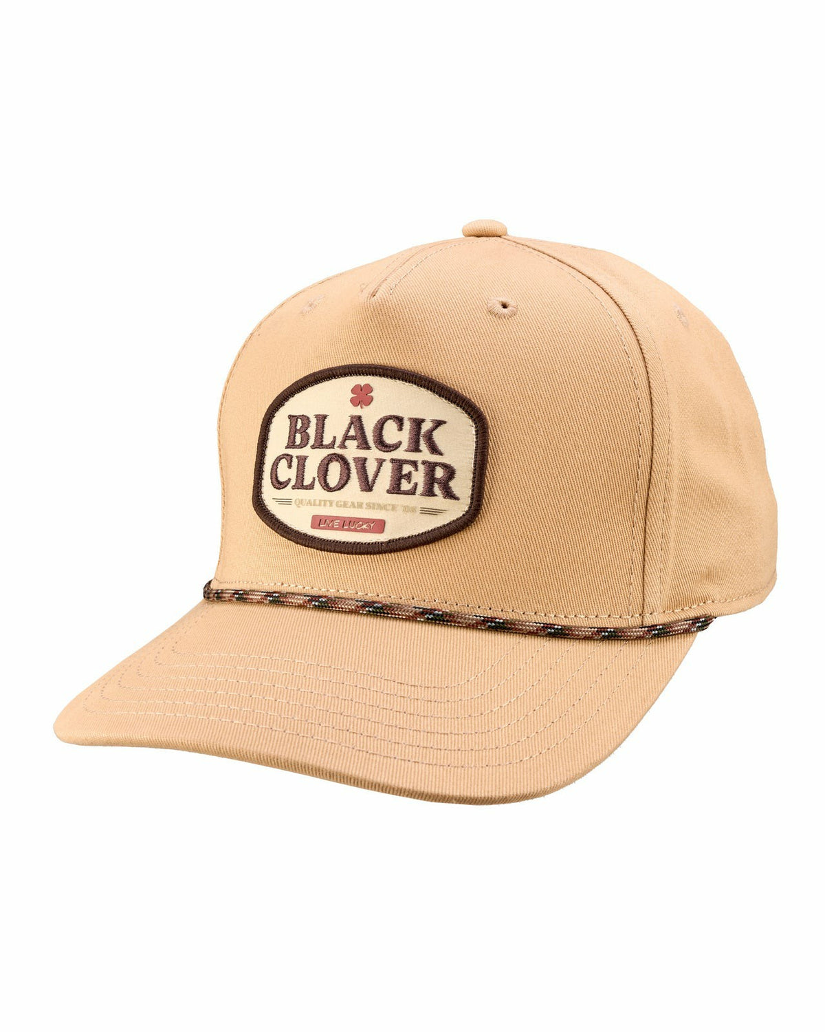 Black Clover Neutral Tan Golf Hat with Rope for Outdoor Style