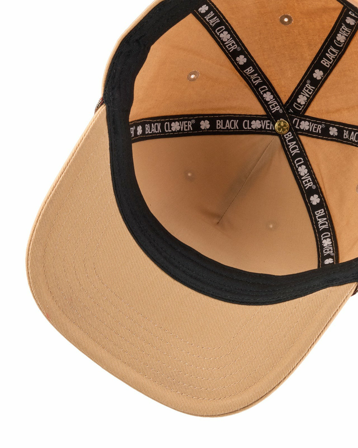Black Clover Neutral Tan Golf Hat with Rope for Outdoor Style