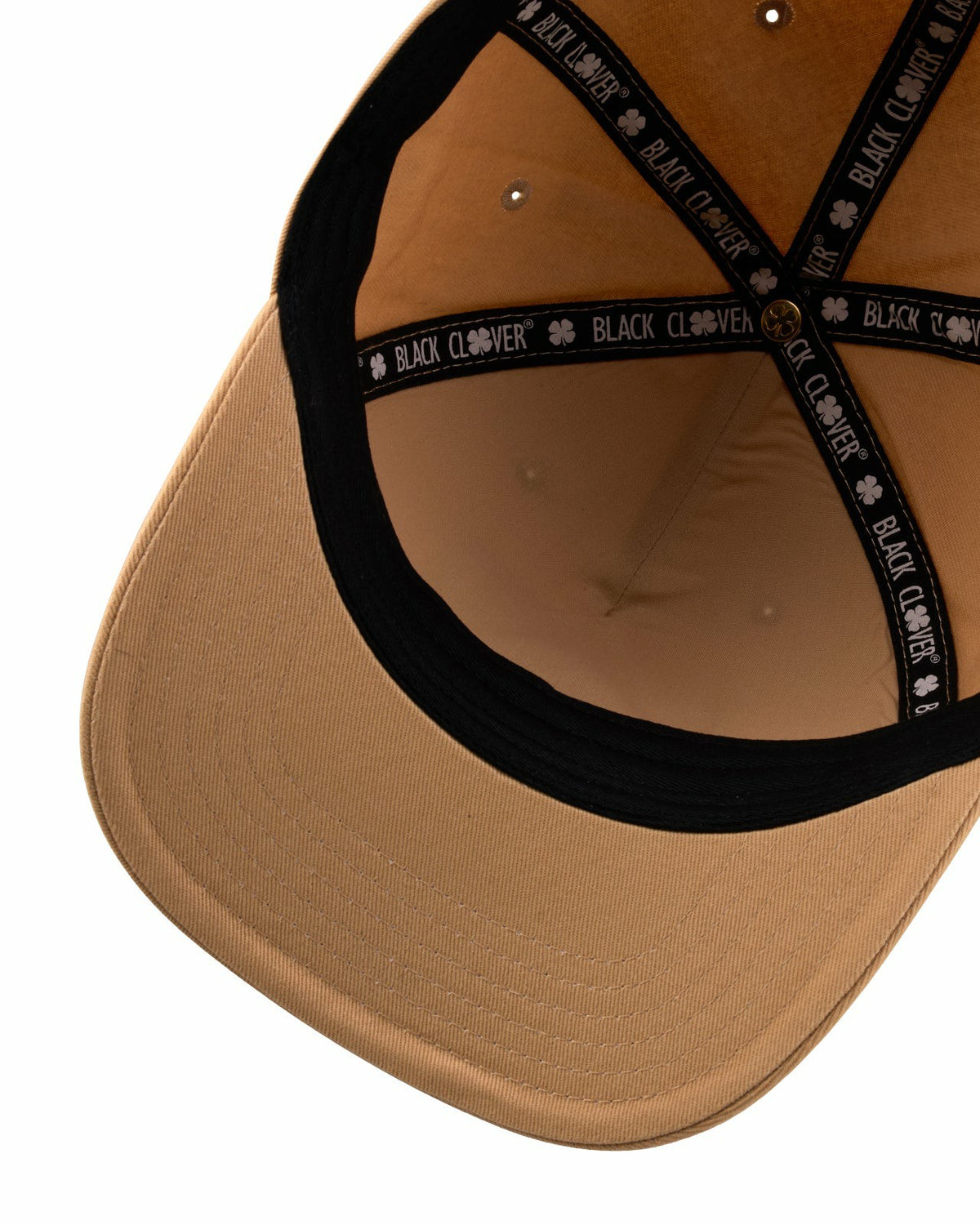 Black Clover Neutral Tan Golf Hat with Rope for Outdoor Style