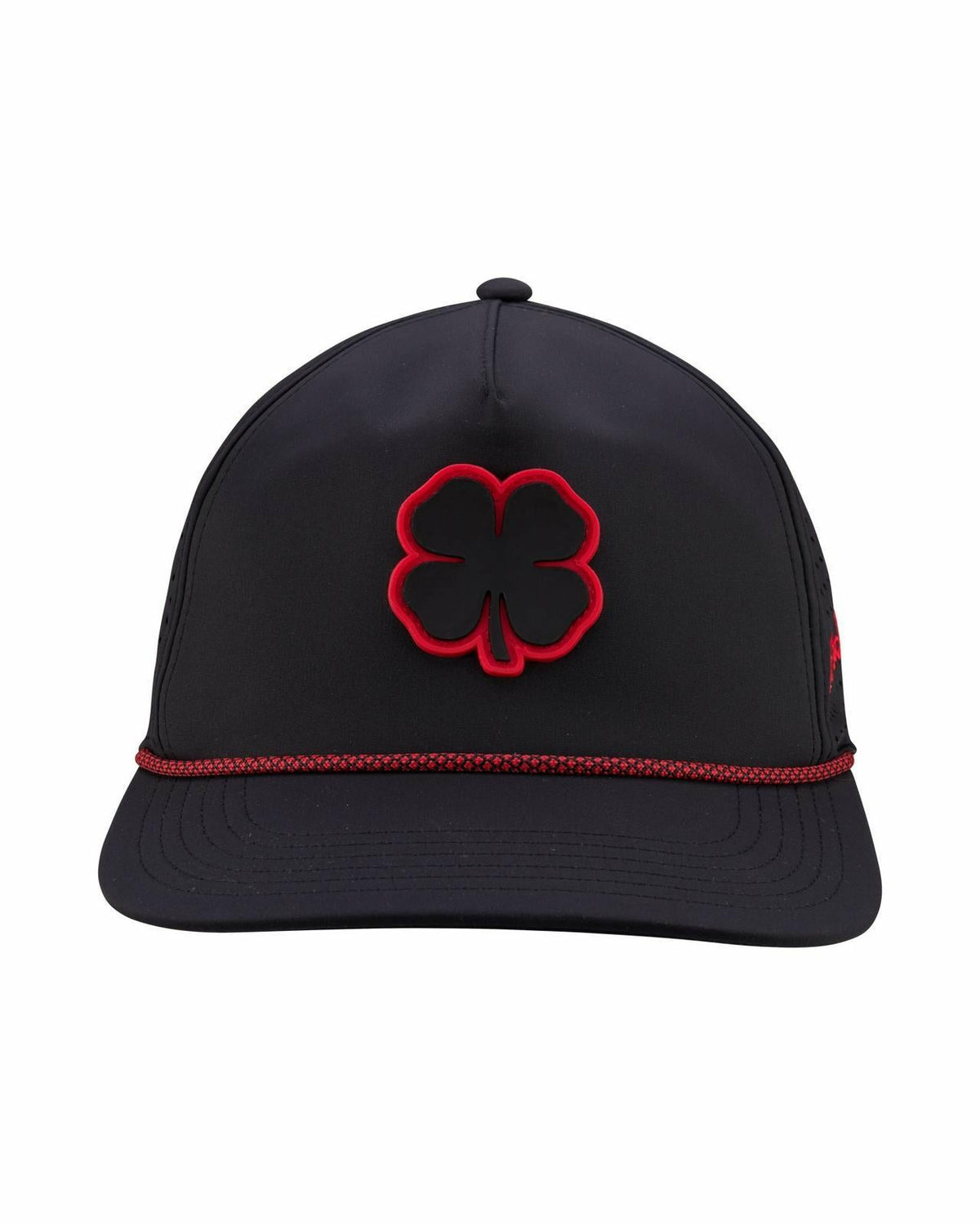 Black Clover Unisex Black Summer Rope Hat with Neon Red Clover Logo