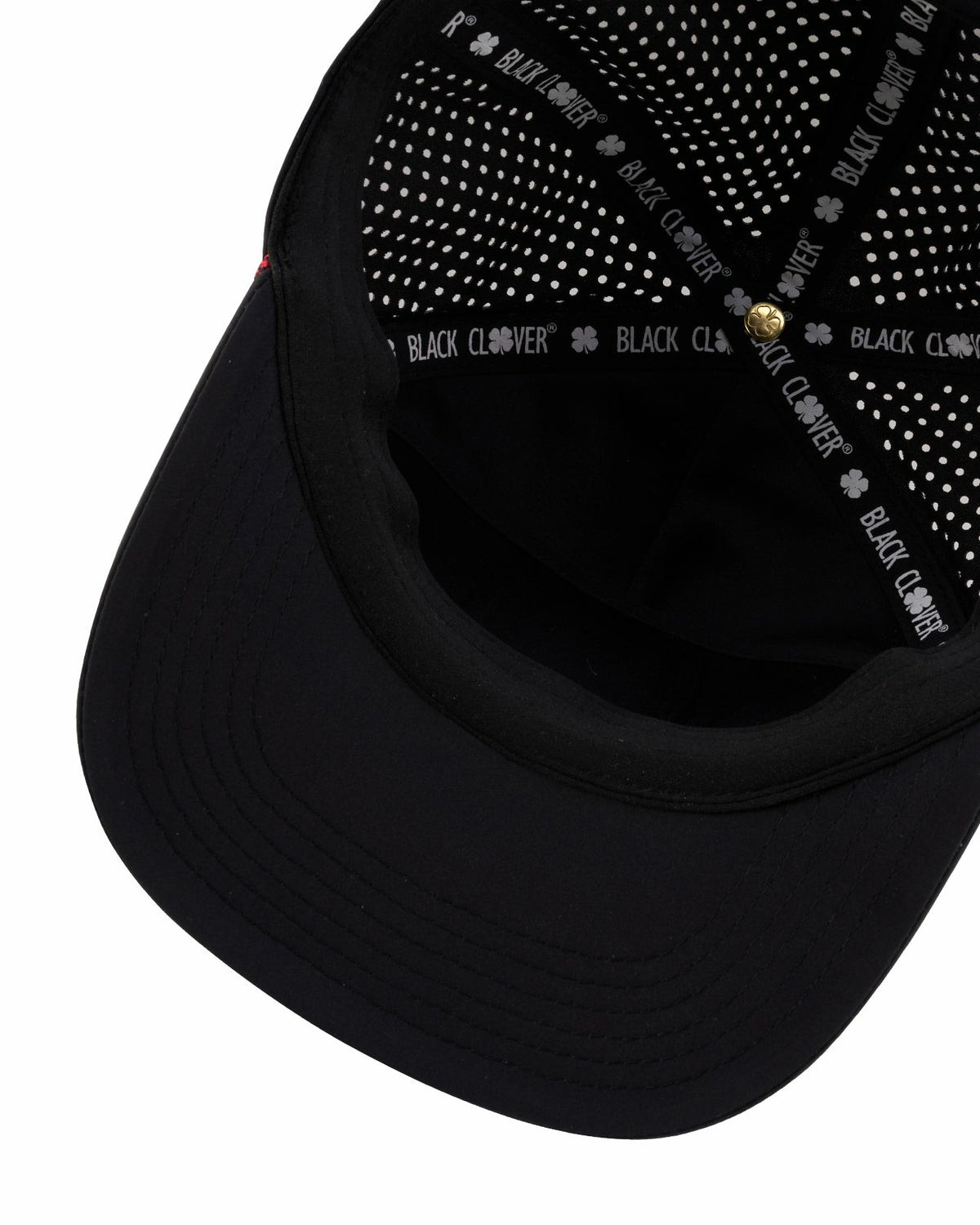 Black Clover Unisex Black Summer Rope Hat with Neon Red Clover Logo