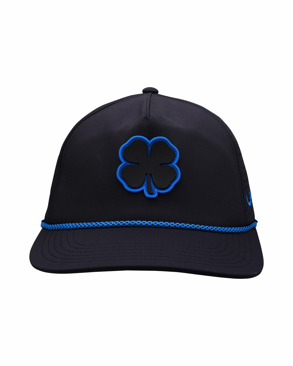 Black Clover Unisex Black Summer Rope Hat with Neon Blue Clover Logo