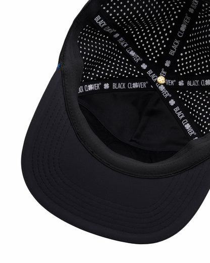 Black Clover Unisex Black Summer Rope Hat with Neon Blue Clover Logo