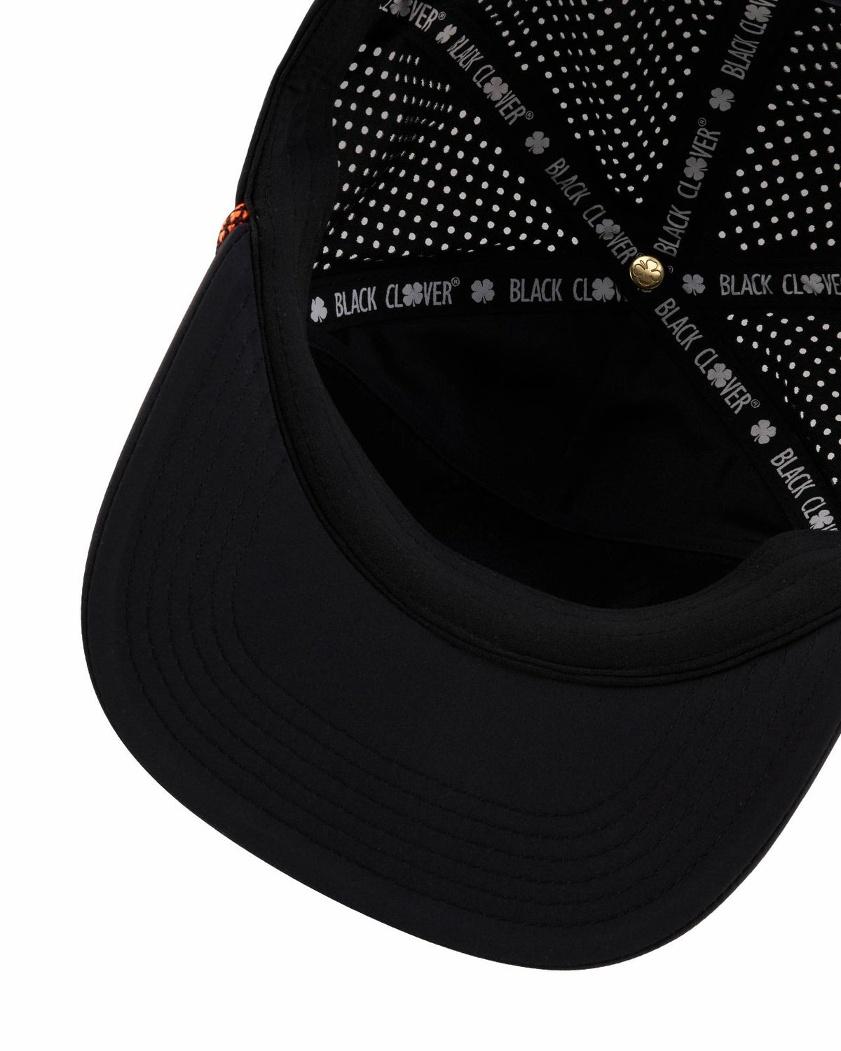 Black Clover Unisex Black Summer Rope Hat with Neon Orange Clover Logo