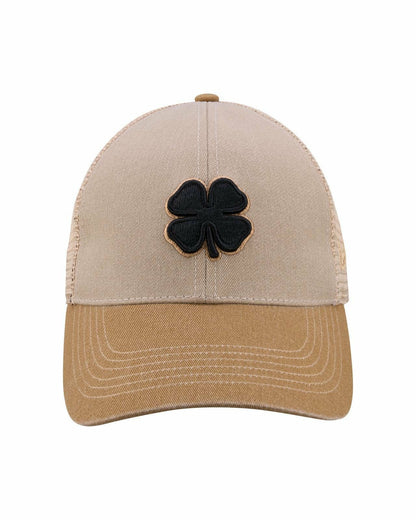Black Clover Vintage Two-Tone Tan Golf Hat with Black Mesh