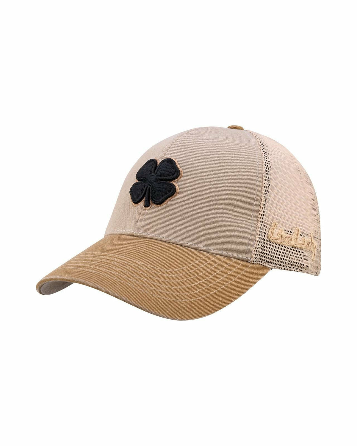 Black Clover Vintage Two-Tone Tan Golf Hat with Black Mesh