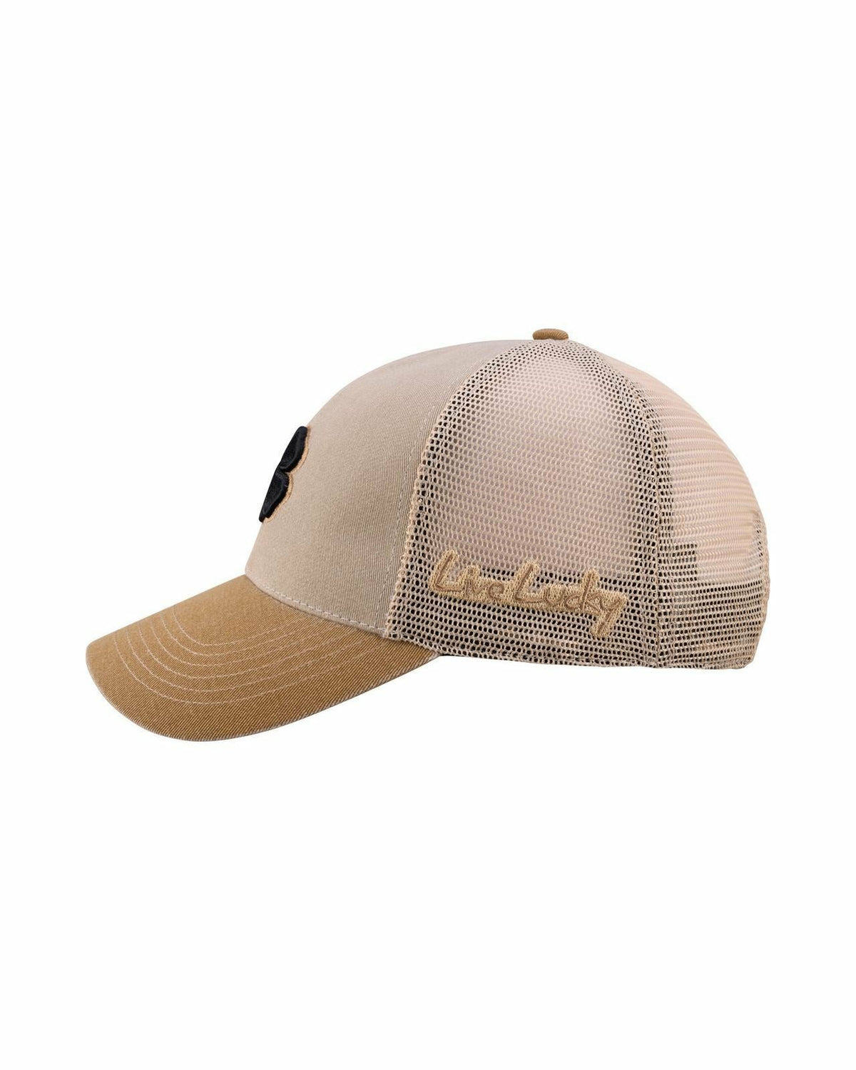 Black Clover Vintage Two-Tone Tan Golf Hat with Black Mesh