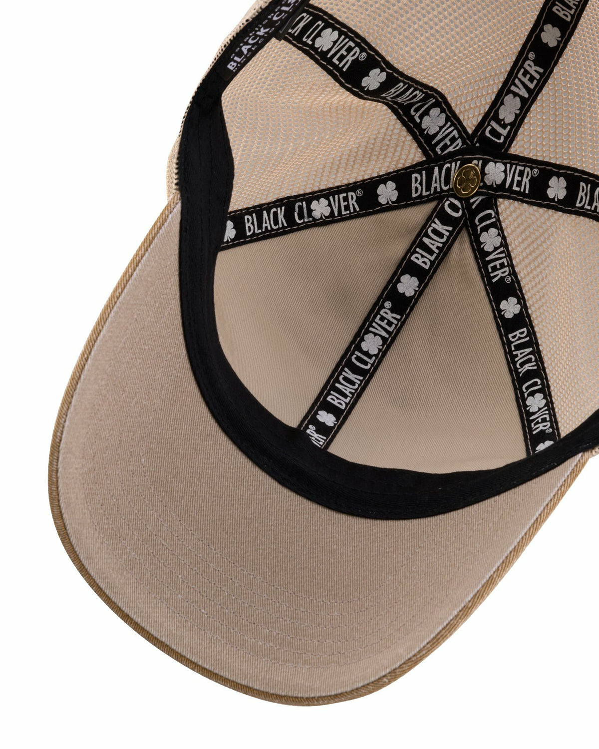 Black Clover Vintage Two-Tone Tan Golf Hat with Black Mesh