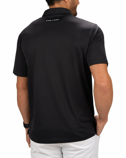 Black Clover Stylish Solid Black Jacquard Golf or Business Polo