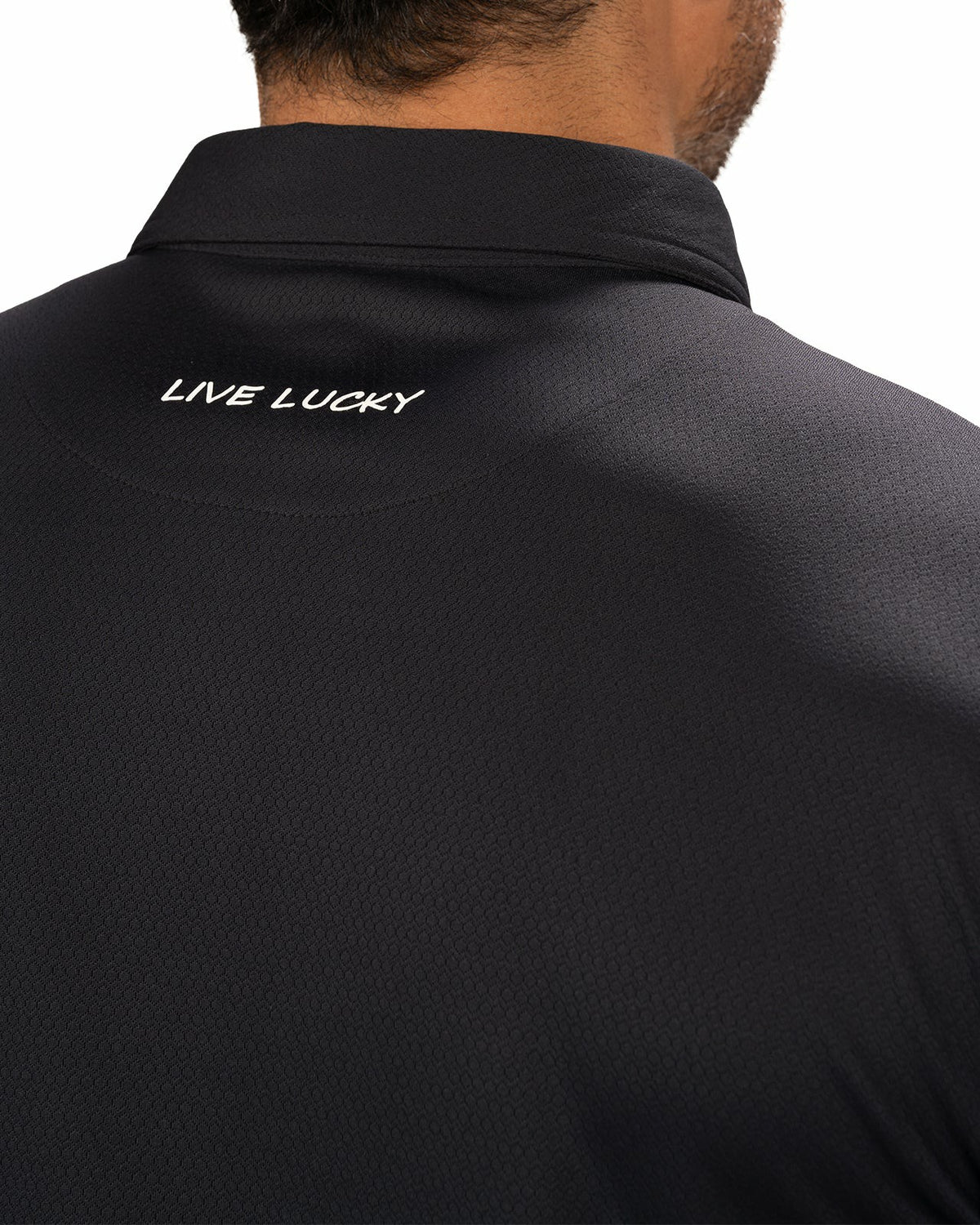 Black Clover Stylish Solid Black Jacquard Golf or Business Polo