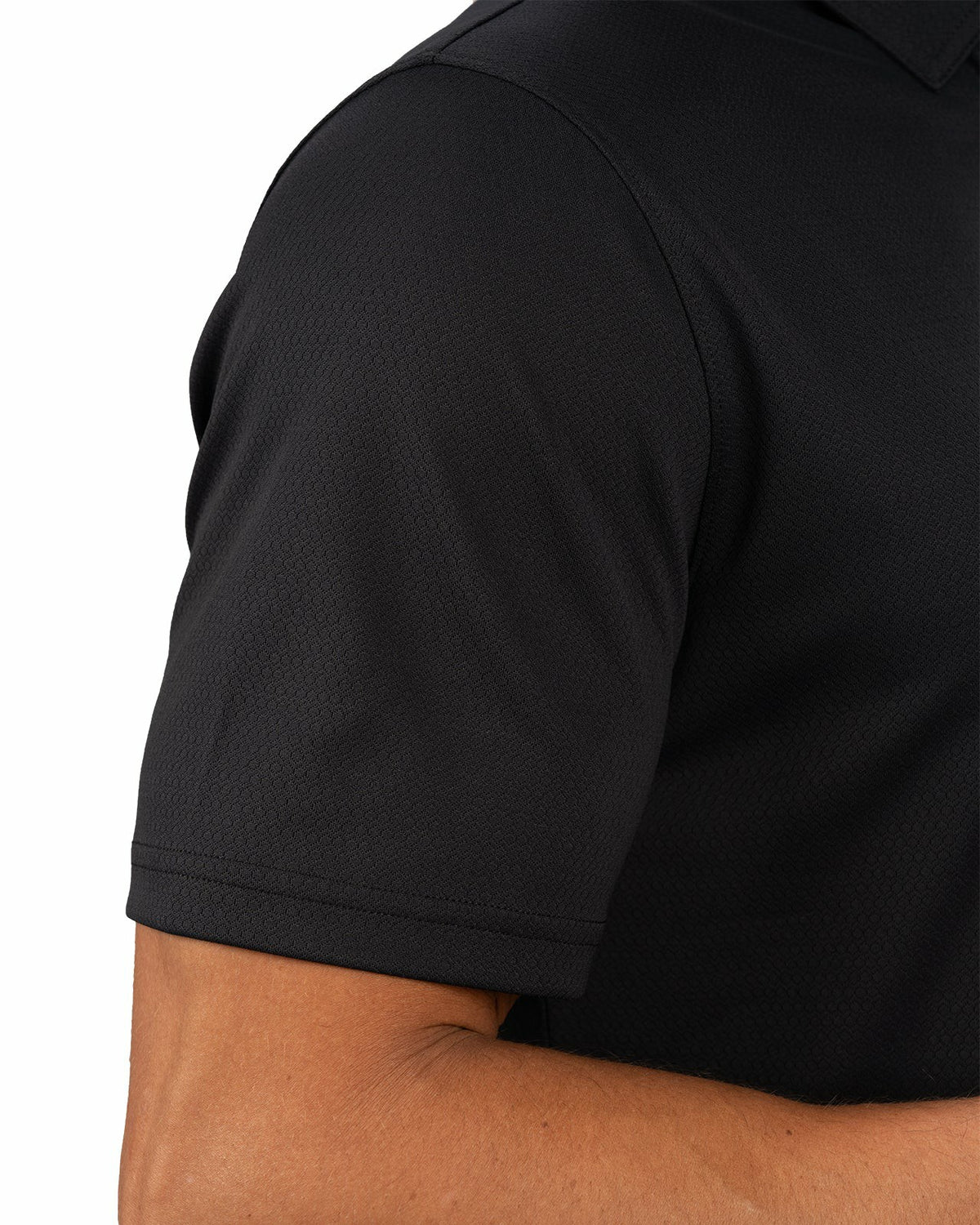 Black Clover Stylish Solid Black Jacquard Golf or Business Polo