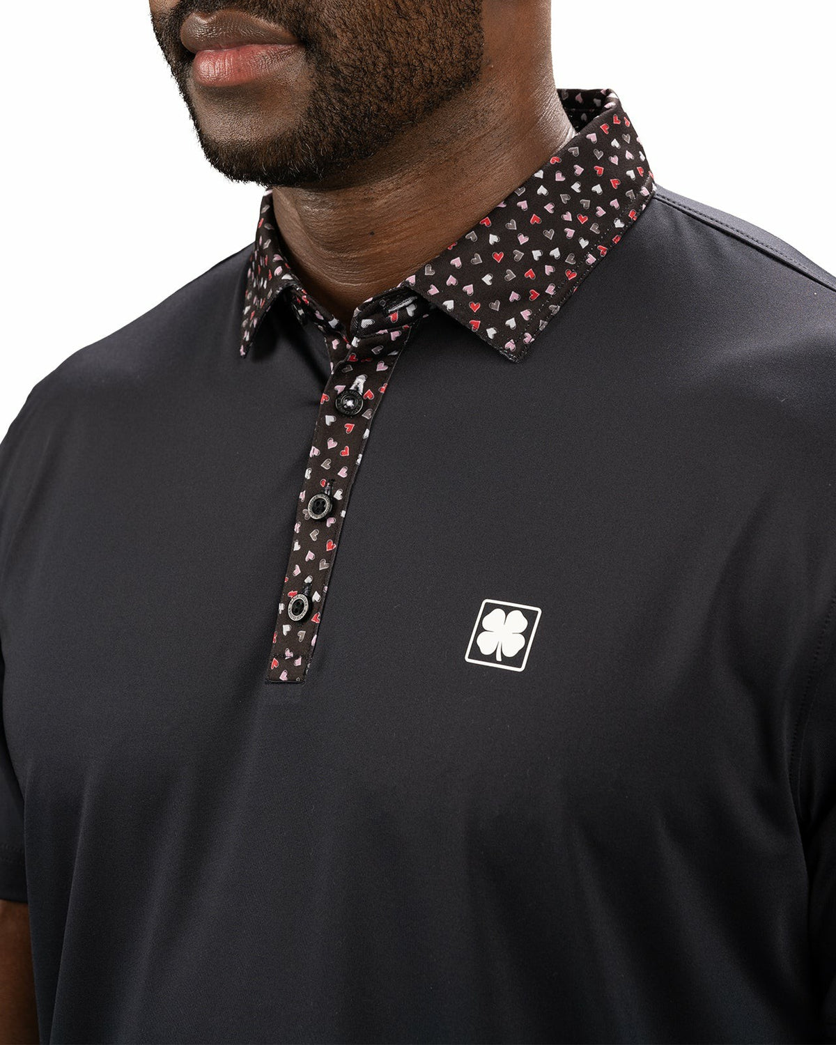 Black Clover Black and Red Men's Valentine Polo