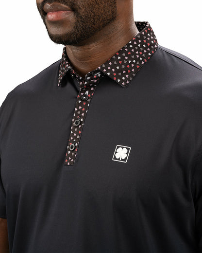 Black Clover Black and Red Men's Valentine Polo