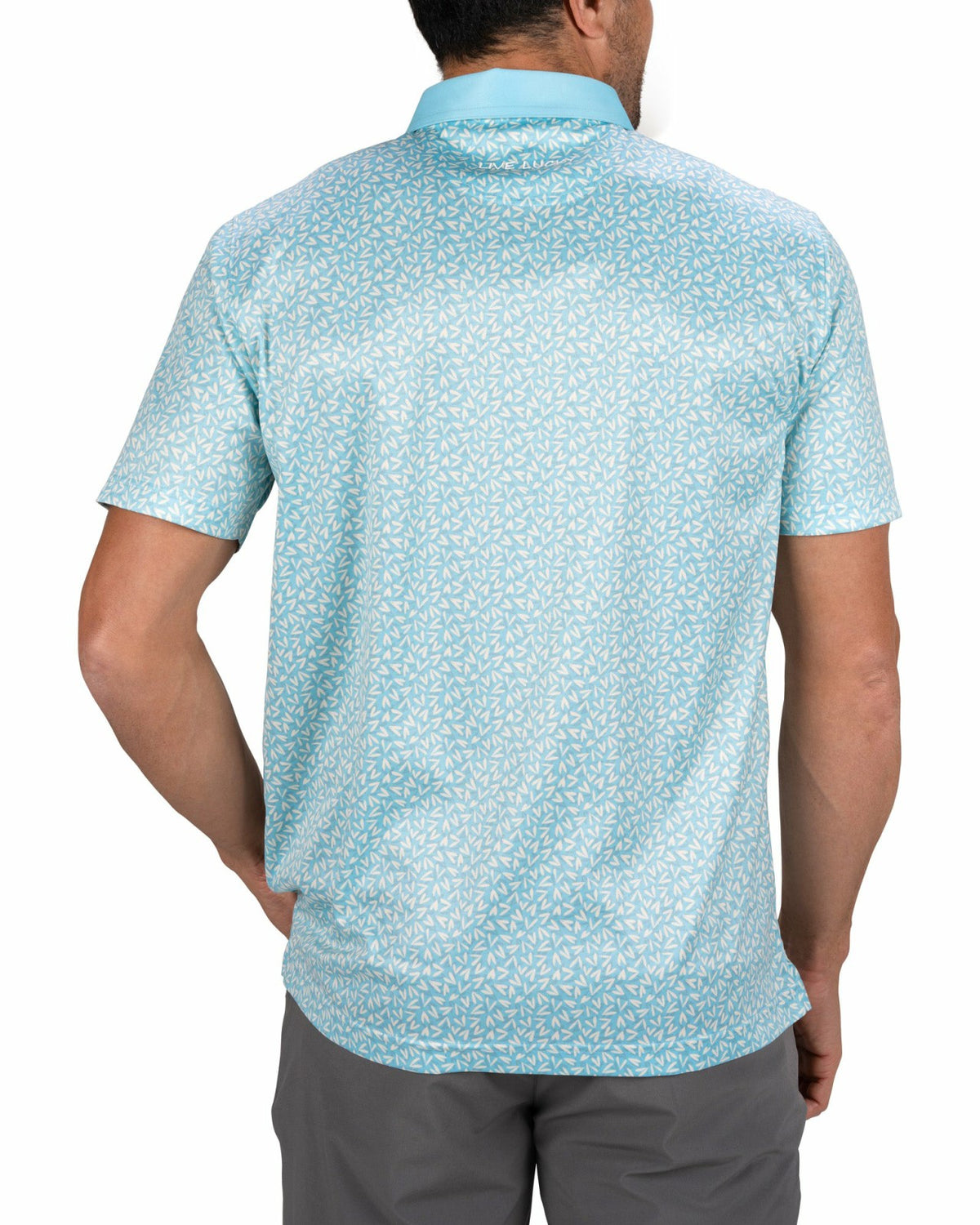 Black Clover Men's Mint Green Conversational Golf Polo with Heart Pattern