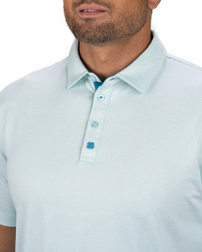 Black Clover Men's Breathable Mint Green Performance Polo for Golf or Business