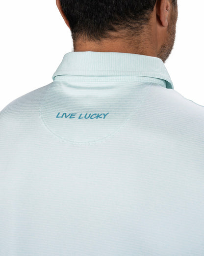 Black Clover Men's Breathable Mint Green Performance Polo for Golf or Business