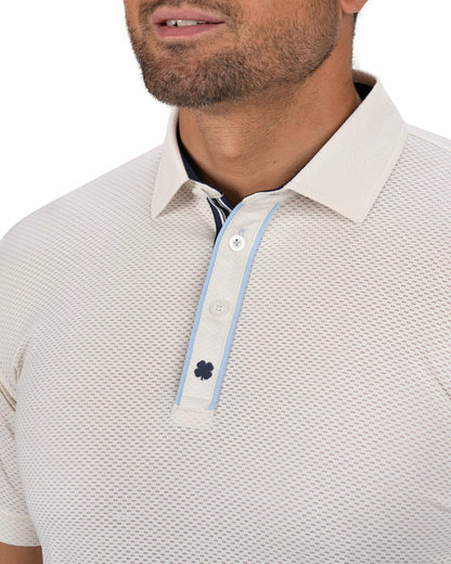 Black Clover Breathable Men's White Golf Polo for Classic Style