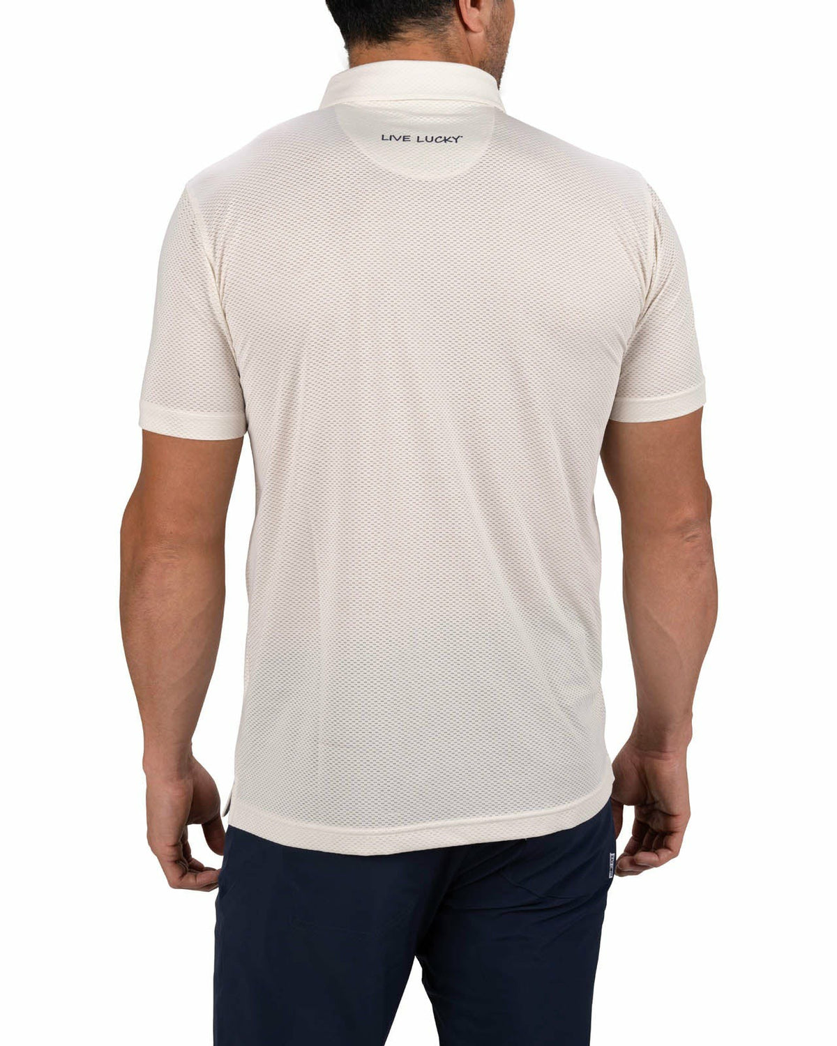 Black Clover Breathable Men's White Golf Polo for Classic Style