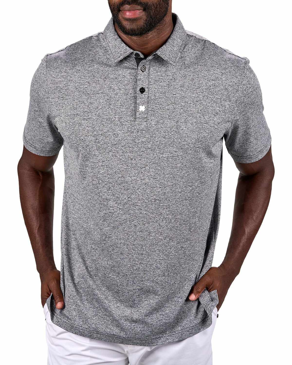 Black Clover Men's Breathable Black Performance Polo for Golf or Business