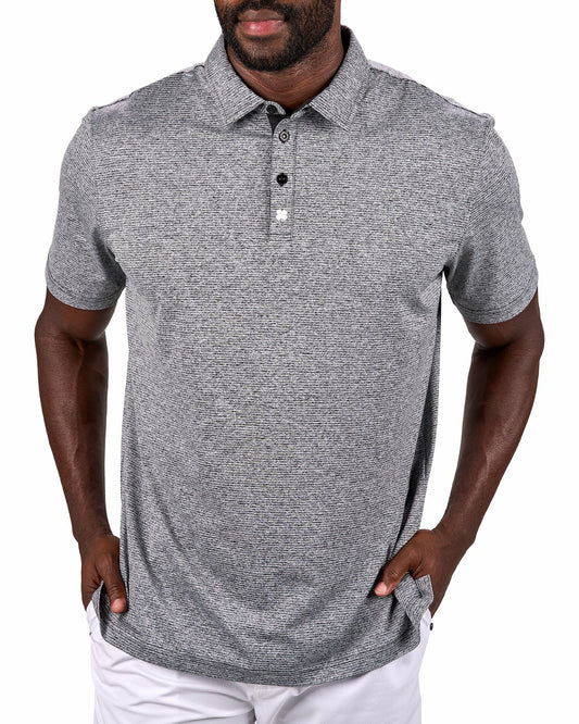 Black Clover Men's Breathable Black Performance Polo for Golf or Business