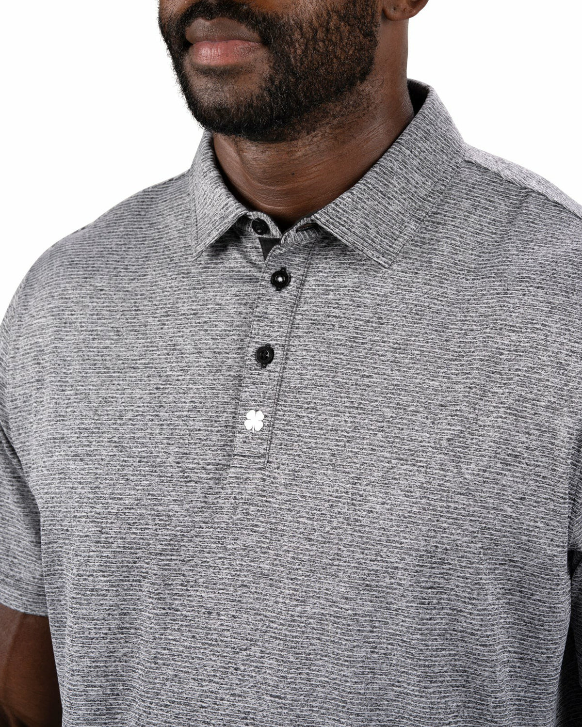Black Clover Men's Breathable Black Performance Polo for Golf or Business