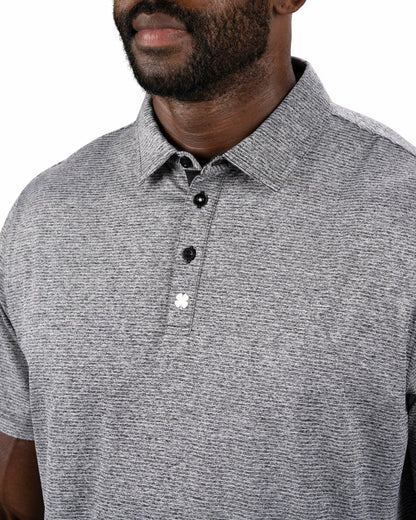 Black Clover Men's Breathable Black Performance Polo for Golf or Business
