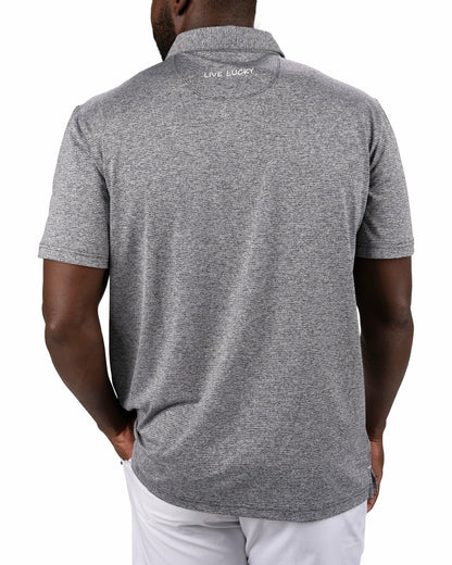 Black Clover Men's Breathable Black Performance Polo for Golf or Business
