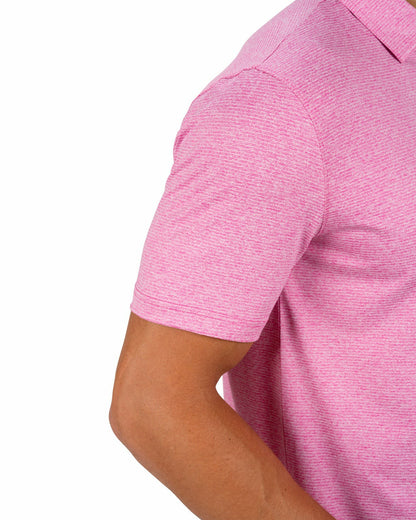 Black Clover Men's Breathable Pink Performance Polo for Golf or Business