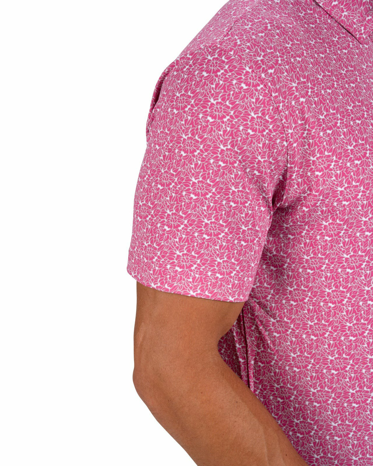 Black Clover Men's Stylish Floral Pink Polo for Golf or Business