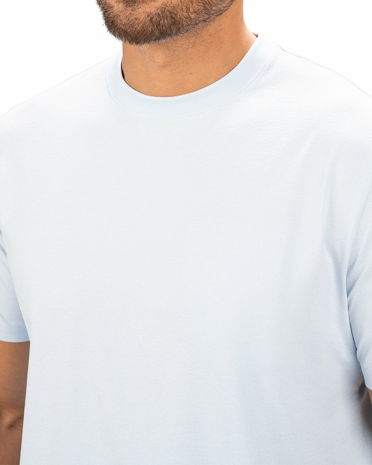 Black Clover Poly Slub Stretch Short Sleeve Light Blue T-Shirt