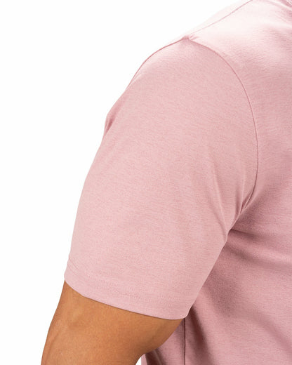 Black Clover Poly Slub Stretch Short Sleeve Pastel Pink T-Shirt