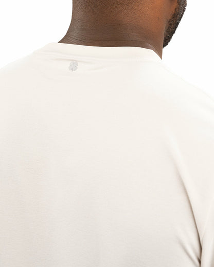 Black Clover Poly Slub Stretch Short Sleeve Cream T-Shirt