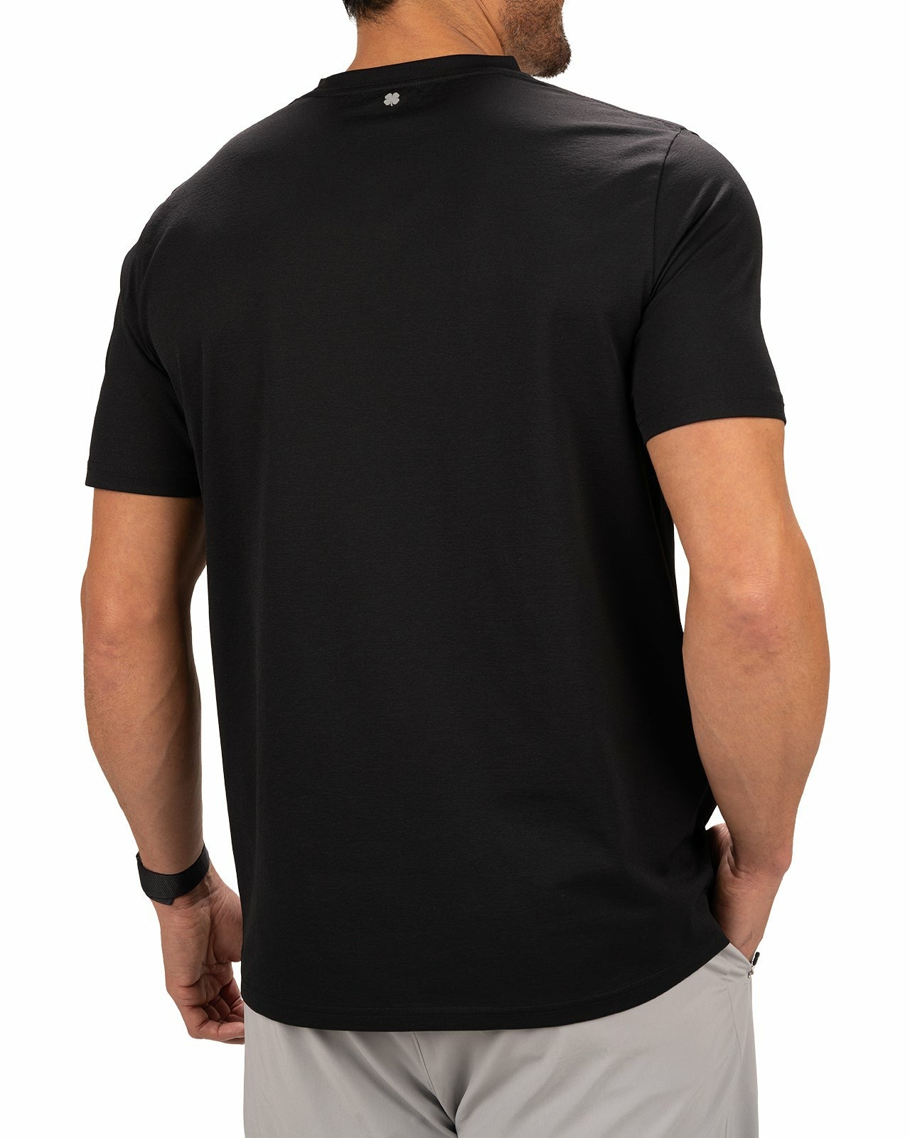 Black Clover Poly Slub Stretch Short Sleeve Black T-Shirt