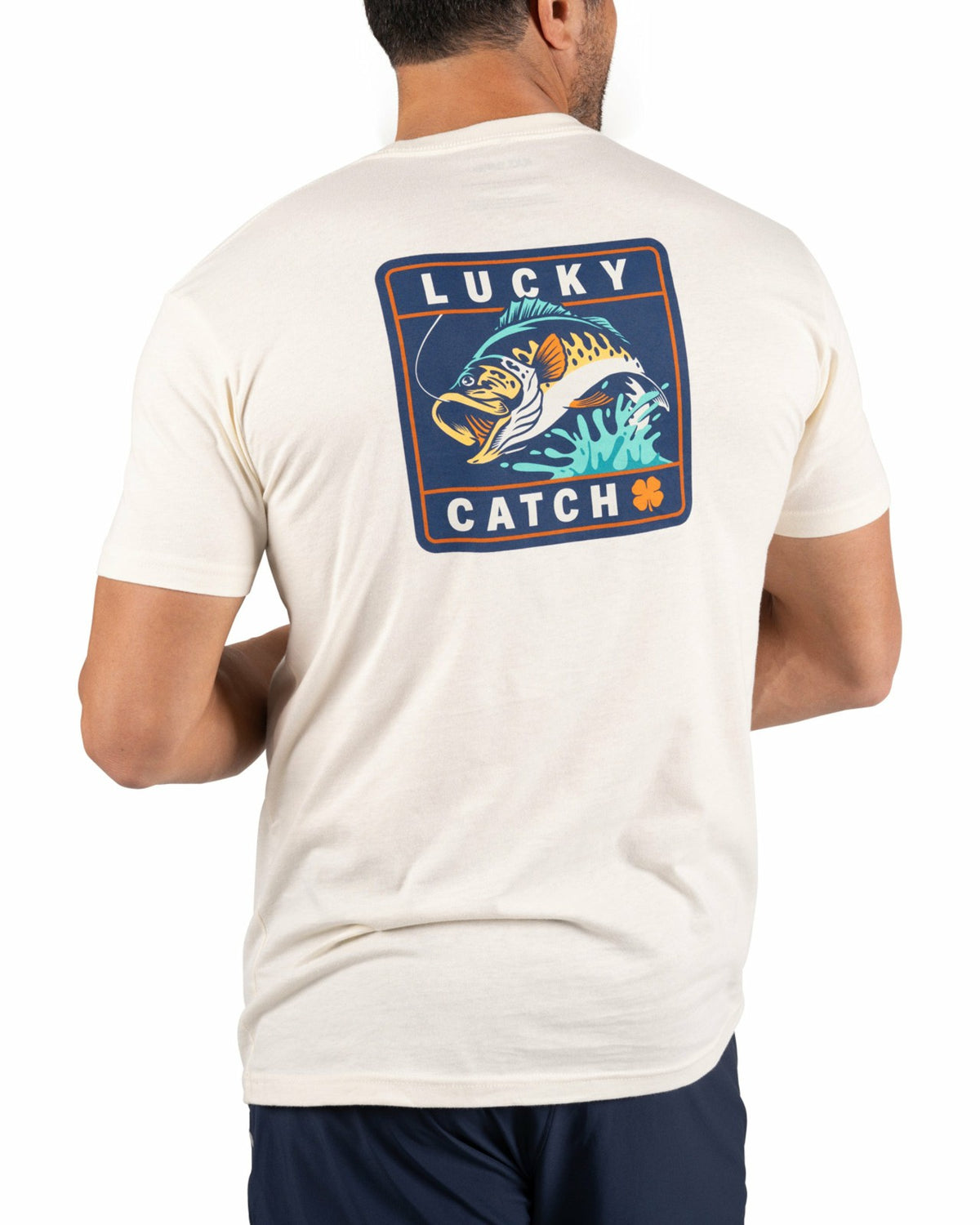 Black Clover Retro Men's Beige Graphic Tee for Fishing & Outdoors