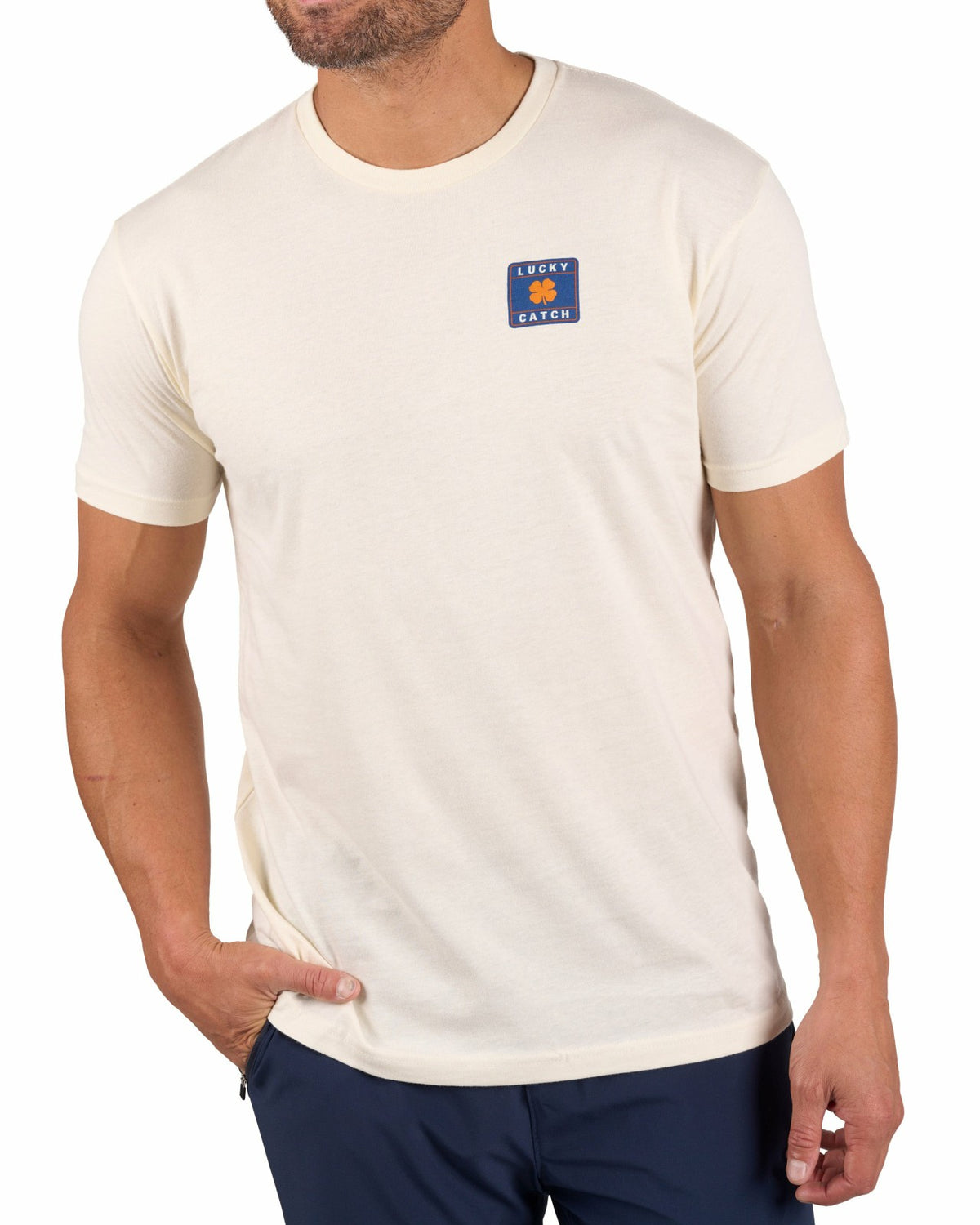Black Clover Retro Men's Beige Graphic Tee for Fishing & Outdoors