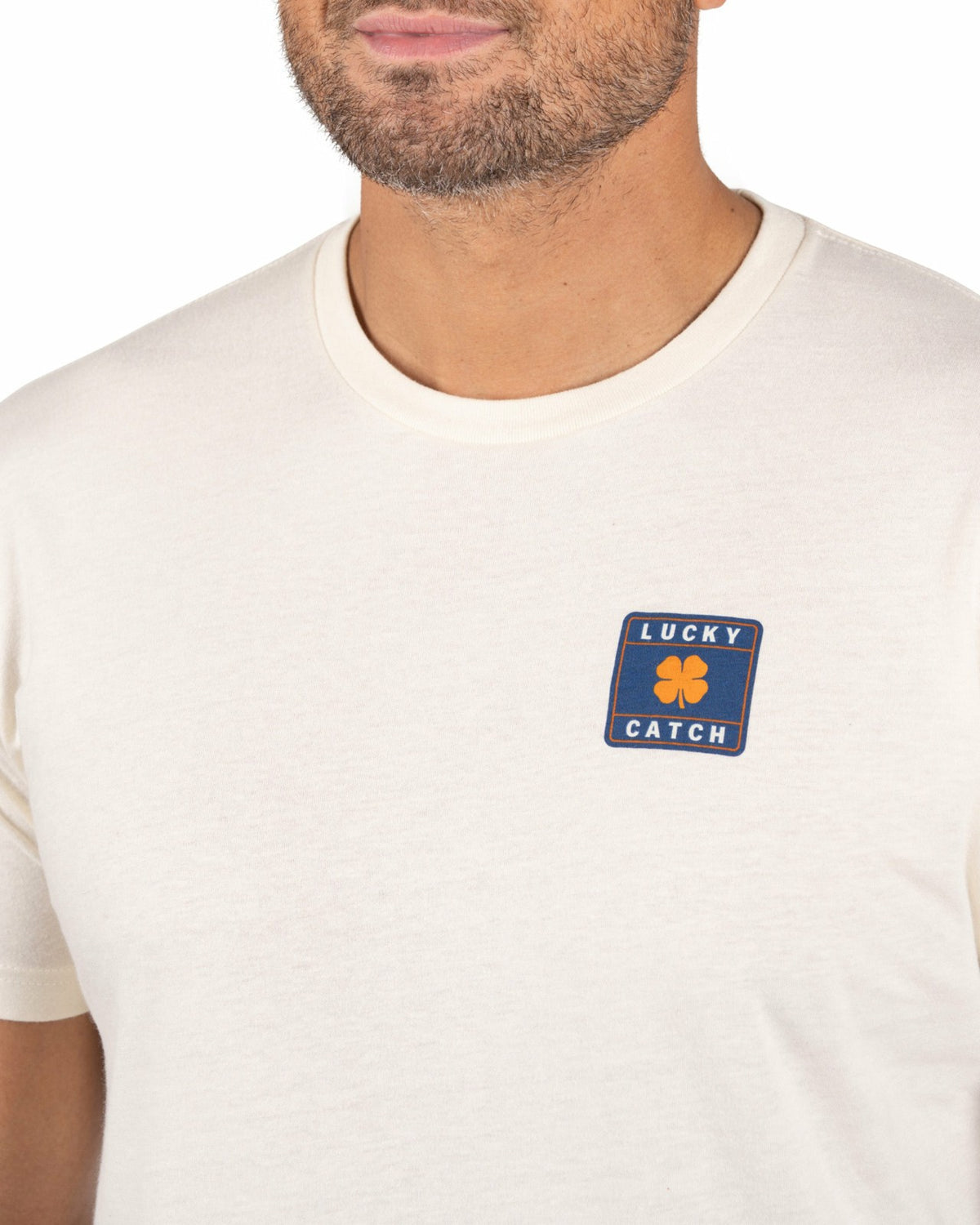 Black Clover Retro Men's Beige Graphic Tee for Fishing & Outdoors