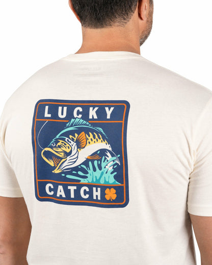 Black Clover Retro Men's Beige Graphic Tee for Fishing & Outdoors